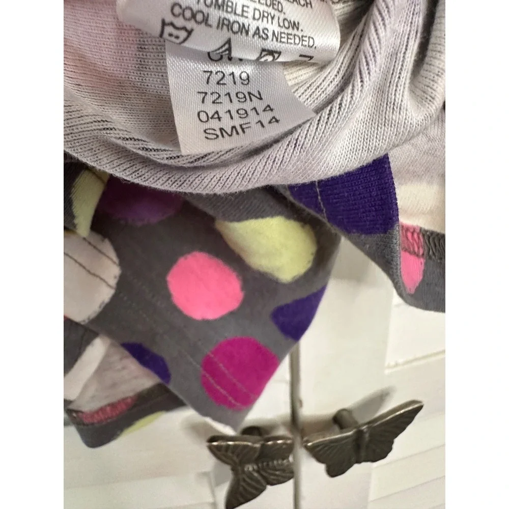 Hanna‎ Andersson Size 130 7-8 Gray Purpe Polka Dot Long Sleeve Playdress